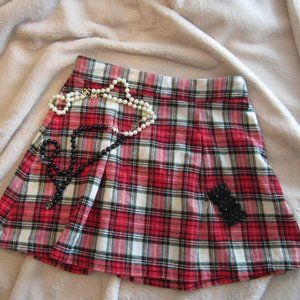 Plaid High Waisted Mini Skirt